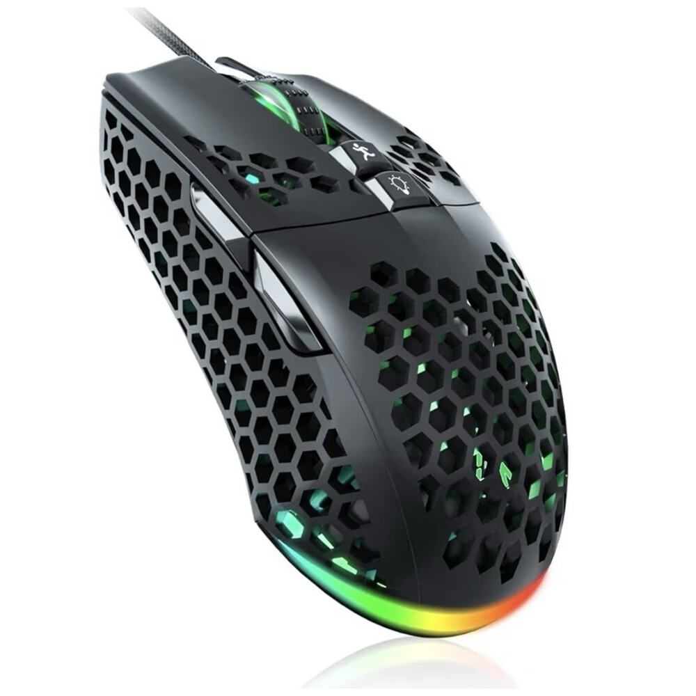 SOLAKAKA SM900 Gaming Mouse RGB Wired 12800 DPI Honeycomb Lightweight Black